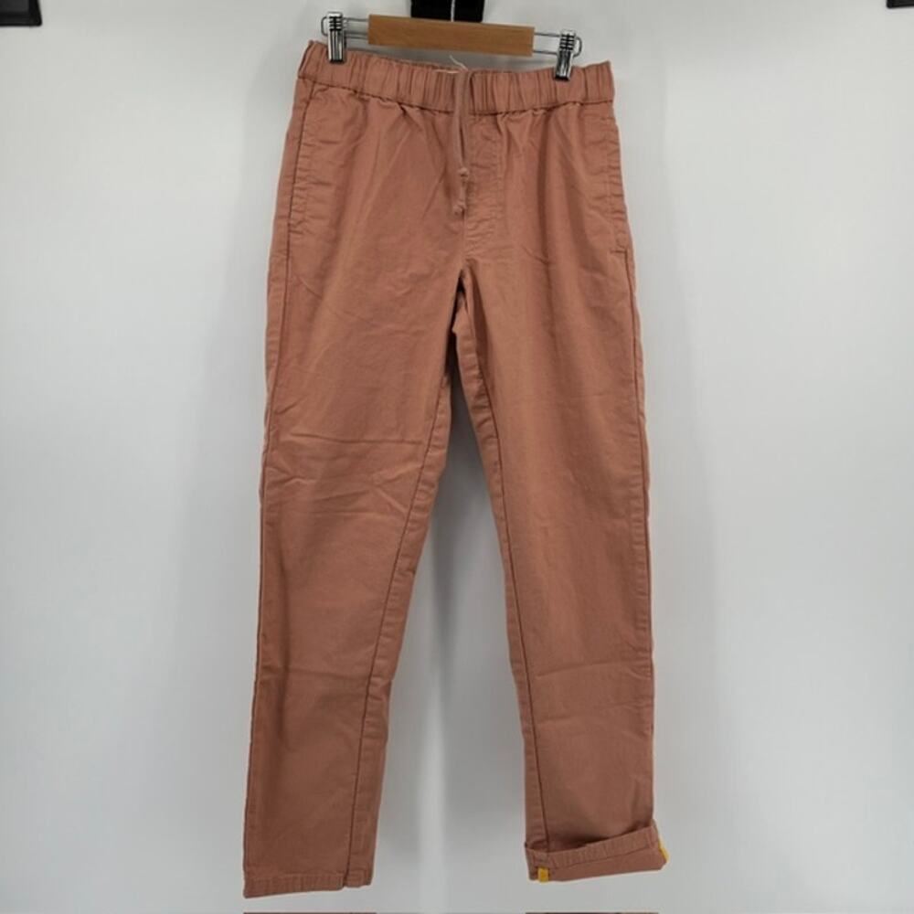 Pact Woven Twill Roll Up Pants Womens S Clay Pink Organic Cotton Drawstring